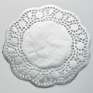 WEBBER Салфетка кондитерская ажурная 24см 8 штук BE-0366 серебряная