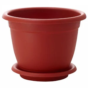 PLASTIC REPUBLIC Горшок для цветов Борнео 190 мм, 2,1 л с подставкой №3 ING42019FTP терракотовый