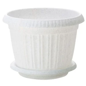 PLASTIC REPUBLIC Горшок для цветов Таити 230мм 4л с подставкой №5 ING41023FМР мраморный