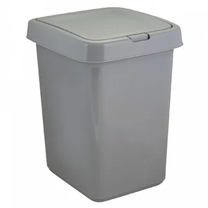 DELTA Контейнер для мусора 25 л Квадра с крышкой Push to Open SV4143СР серый