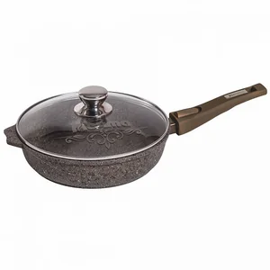 МЕЧТА Сковорода 28 см АП Premium (mokko) с028902 со съемной ручкой и стеклянной крышкой