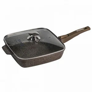 МЕЧТА Сковорода квадратная 24×24 см АП Premium (mokko) с025902 со съемной ручкой и стеклянной крышкой
