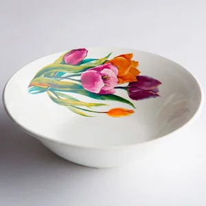 КУБАНЬФАРФОР Салатник 600 мл. Тюльпаны-2 93