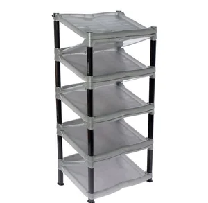 DD STYLE Полка для обуви МЕГА ЗИГЗАГ 0809 черно-серебристый