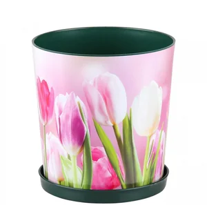 АЛЬТЕРНАТИВА Горшок цветочный Тюльпаны 1,8 л. М 6423