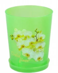 АЛЬТЕРНАТИВА Горшок цветочный Орхидея 1,2 л. М 1452 зелено-прозрачный