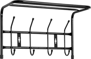 НИКА Вешалка с полкой настенная металлическая ВП4 черный