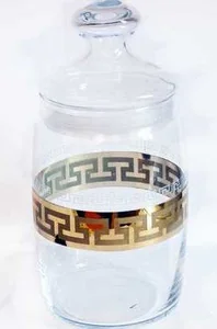 ГУСЬ ХРУСТАЛЬНЫЙ Емкость для сыпучих продуктов 1000 мл.Греческий узор EAV03-425