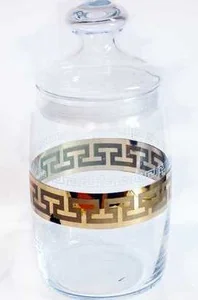 ГУСЬ ХРУСТАЛЬНЫЙ Емкость для сыпучих продуктов 500 мл.Греческий узор EAV03-424