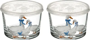 PASABAHCE Набор емкостей для сыпучих продуктов 220мл.Гуси 42230