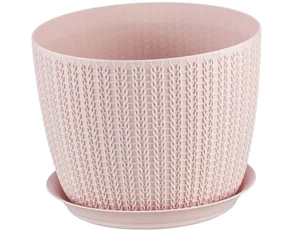 М-ПЛАСТИКА Кашпо Вязание 1,1 л. М 3119 чайная роза