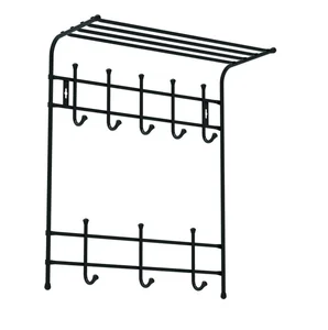 НИКА Вешалка с полкой настенная металлическая ВПТ8/Ч черный