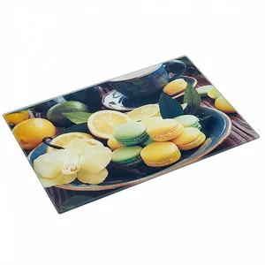 ALPENKOK Доска разделочная 20×30 см стеклянная Макаронс печенье AK-9044 