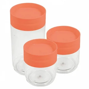 DELTA Набор банок 3 штуки (2 штуки 0,5 л; 1 л) для хранения сыпучих продуктов STOCKHOLM PT1158КОРАЛ-6 коралловый