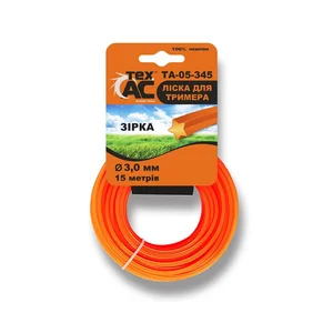 ТехАС Леска для триммера Формат лески- звезда, длина - 15 м., диаметр -3 мм., материал- нейлон ТА-05-345