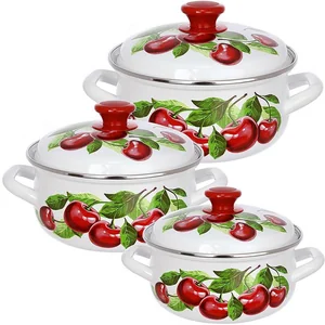 КМК Набор кастрюль (6пр.) Вишневый сад 3 белый