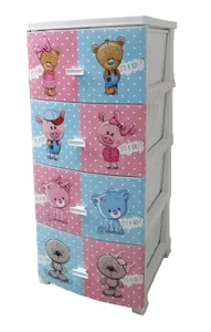 РОССПЛАСТ Комод 4 секции ДРУЗЬЯ РП-421 белый микс 