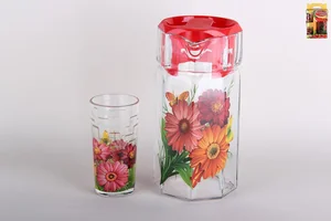 КОРАЛЛ Набор для питья 1/7 1.2л/200мл Герберы 3414/7г