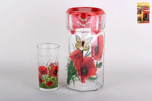 КОРАЛЛ Набор для питья 1/3 1.2л/200мл Мак 4259/м