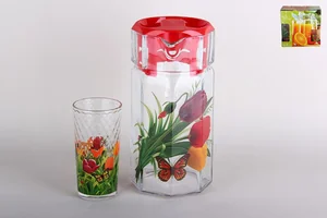 КОРАЛЛ Набор для питья 1/7 1.2л/200мл Тюльпан 4359