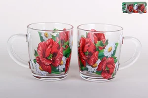 КОРАЛЛ Набор кружек 1/2 350мл Мак красный 55531/м