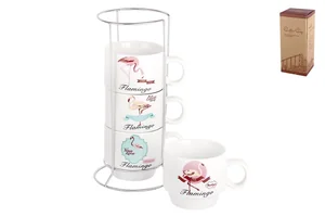 КОРАЛЛ Набор кружек 1/5 на металлической подставке 120мл Фламинго 5112