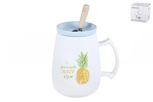 КОРАЛЛ Кружка для заваривания 450мл с крышкой-подставкой и ложкой Pineapple 5100