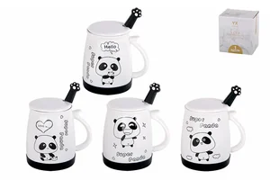 КОРАЛЛ Кружка заварочная 500мл с крышкой и ложкой Super Panda 5085 микс