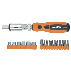 SPARTA Отвертка реверсивная с шарниром, биты, торцевые головки, 18 шт. 115545