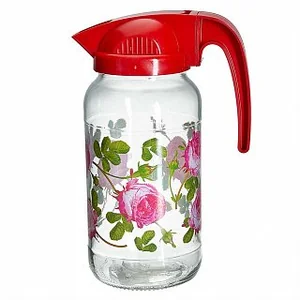 ДЕКОСТЕК Кувшин 1350 мл Дачный с крышкой 133-1500 микс