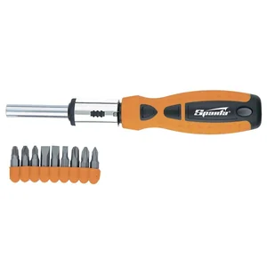 SPARTA Отвертка реверсивная, набор бит, 10 шт., CrV 115455