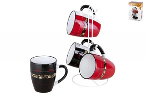 КОРАЛЛ Набор кружек 1/4 на металлической подставке 350мл Адажио 2020178