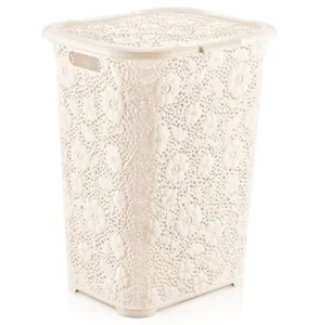 DD STYLE Корзина для белья 50 л. 05017 кремовый