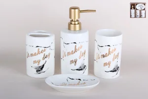 КОРАЛЛ Набор аксессуаров для ванны 1/4 Мрамор KR734-2 микс