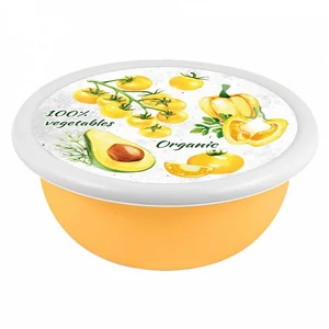 DELTA Миска Modena 1,2л с крышкой с декором (бледно-желтый) 221105704/01