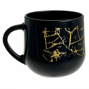 DELTA Кружка 320 мл 2022/DPP т/у Мрамор черный/золотой