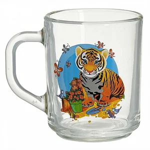ДЕКОСТЕК Кружка для чая 200 мл (Тигренок с бабочками) 335-Д