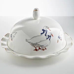 BEATRIX Блюдо для блинов с крышкой 28 см МН092H Гуси