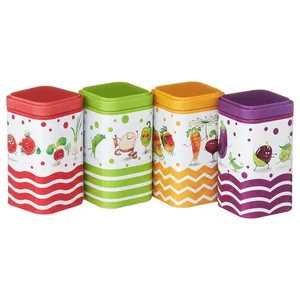 DELTA Жестяная банка Специи Веселые овощи 0,24лх4шт.П50*50h80v024-01458