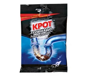 КРОТ  Торнадо гранулированный 90 г средство для прочистки труб, средство от засора в трубах