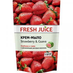 Fresh Juice Жидкое гель-мыло клубника и гуава с протеинами риса дой-пак 460мл