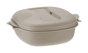 М-ПЛАСТИКА Кастрюля для СВЧ 1,6л КАПУЧИНО М 1411