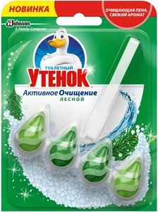 ТУАЛЕТНЫЙ УТЕНОК Блок подвесной для унитаза 38,6г твердый, лесной