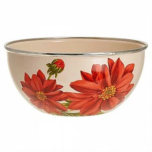 DELTA Салатник-миска 22 см, 2 л Лера слоновая кость (ободок - нержавеющая сталь)  BW04/20/04/09 