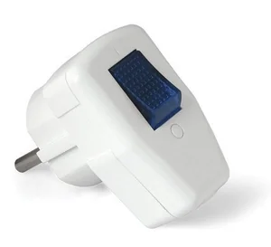 UNIVersal Вилка с выключателем c заземлением белая 16А 250В 53127