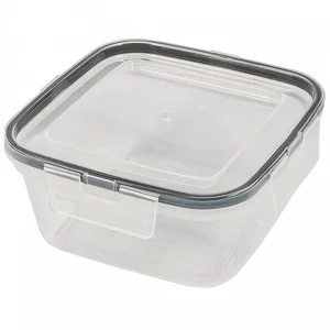 DELTA Контейнер для продуктов герметичный квадратный 0,4 л с защелками 221103201/00 бесцветный