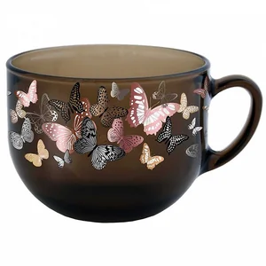 ДЕКОСТЕК Бульонница с ручкой 670 мл БАБОЧКИ&ПТИЦЫ ДЫМКА 50045