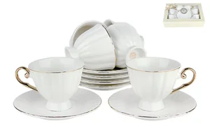 КОРАЛЛ Набор кофейный 6/12 110мл Волна Голд TC62