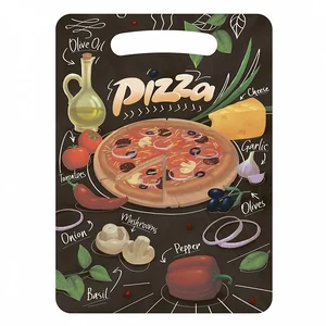 DELTA Доска разделочная 21×29 см деревянная Ф-16 с рисунком Пицца