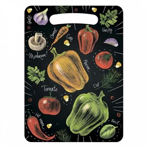 DELTA Доска разделочная 21×29 см деревянная Ф-17 с рисунком Овощи